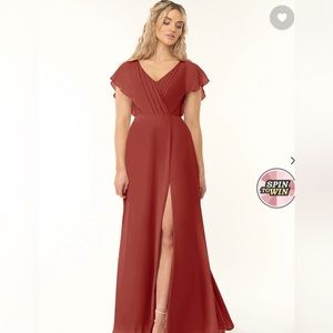 Azazie Rust Red Wedding Dress